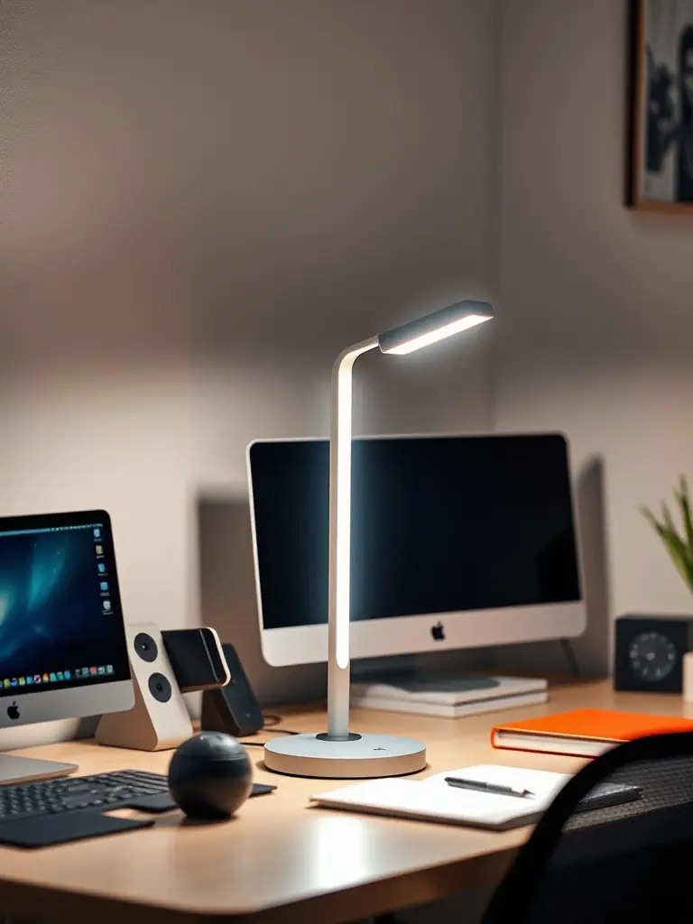 An office space with energy-efficient LED recessed lighting, providing focused task lighting for improved productivity. The lighting is bright and minimizes glare.